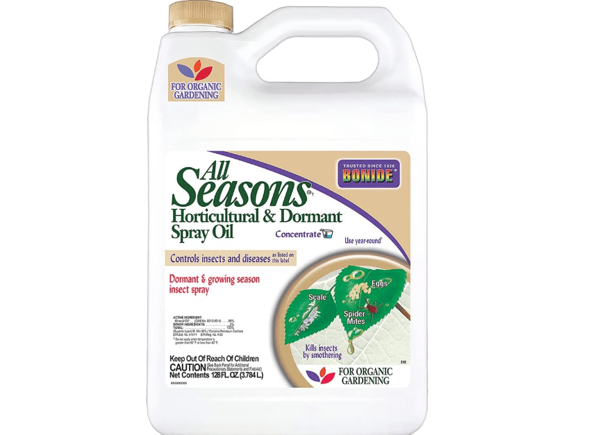 Bonide All Seasons Horticultural & Dormant Spray Oil, 128 oz Concentrate, Disease Prevention and Insect Killer for Organic Gardening