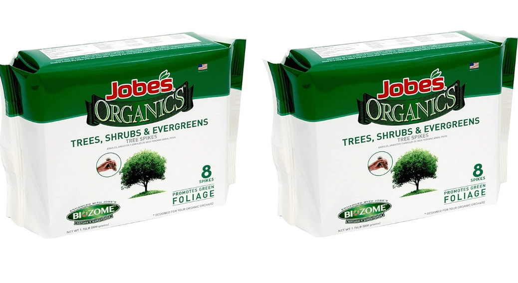 
Jobe’s Organics Tree Fertilizer Spikes, 5-5-5 Time Release Fertilizer for All Shrubs & Trees, 2 Pack (10 Spikes per Package)