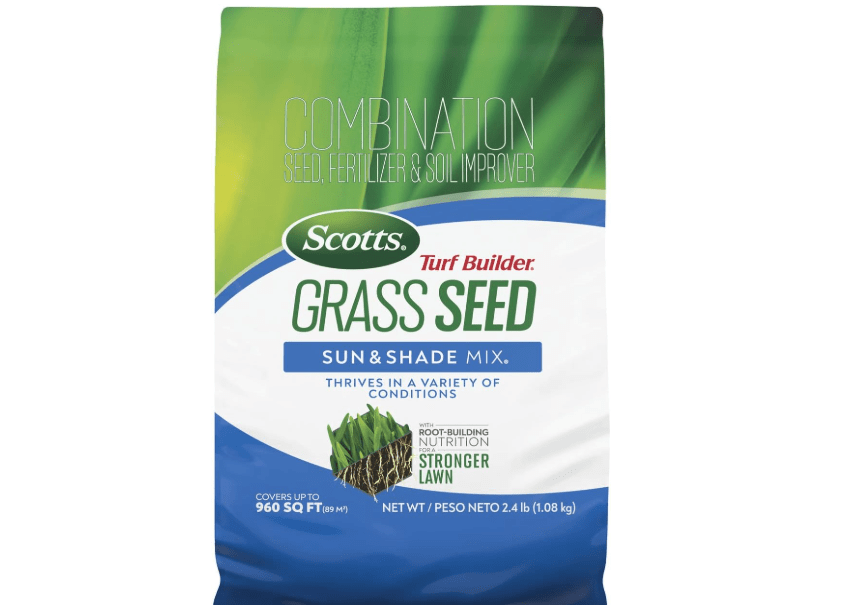 
Scotts Turf Builder Grass Seed Sun & Shade Mix with Fertilizer and Soil Improver, Thrives in Many Conditions, 2.4 lbs.