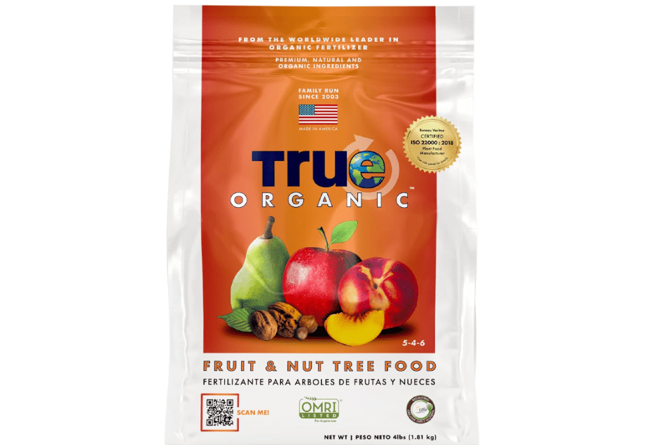 True Organic Fruit & Nut Food – Organic Fertilizer for Productive Tree Growth – Prevent Blossom End Rot – 4lb Bag Covers 70 S
