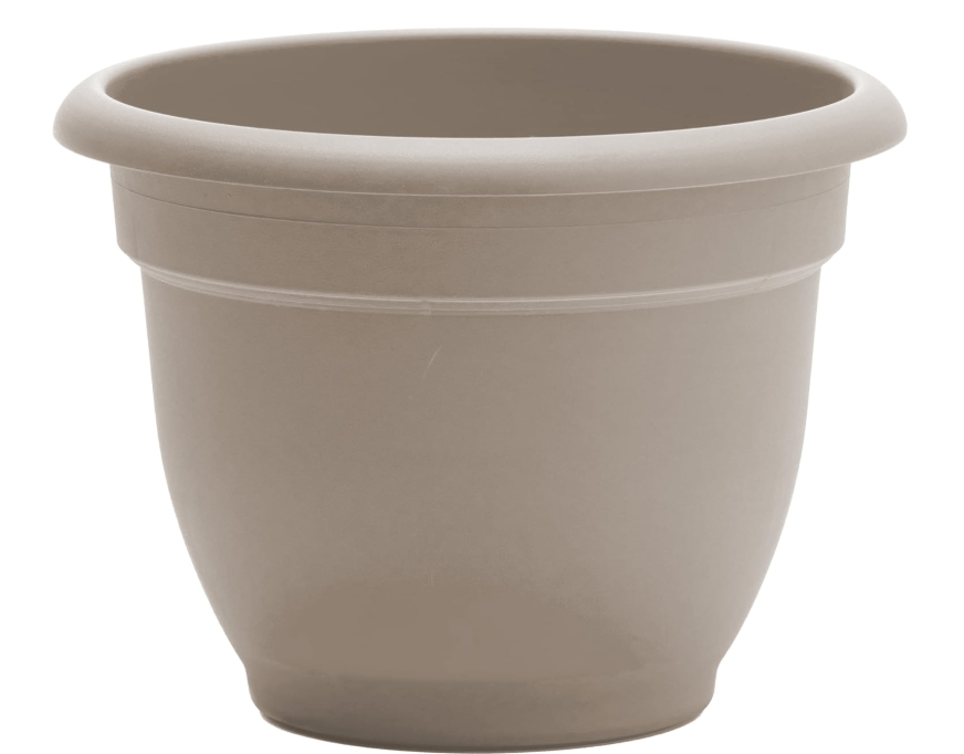 
Bloem Ariana Self Watering Planter: 12" - Pebble Stone - Durable Resin Pot, for Indoor and Outdoor Use, Self Watering Disk Included, Gardening