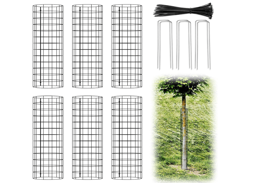 RIFNY Tree Trunk Protector Guard, Metal Tree Guards Bark Protectors with Zip Ties from Mowers Trimmers Deer, Outdoor Plant Protectors from Animals