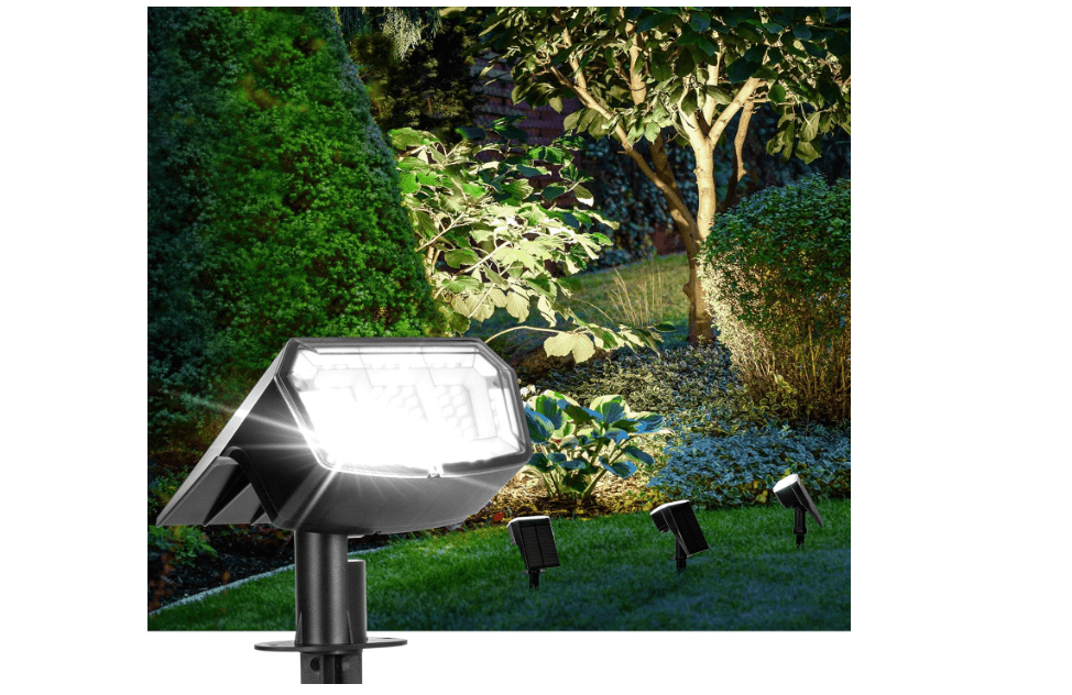 
Solar Spot Lights Outdoor Waterproof 4 Pack IP65, 63 LED 3 Lighting Modes Spotlights for Yard Garden House Garage Pathway
