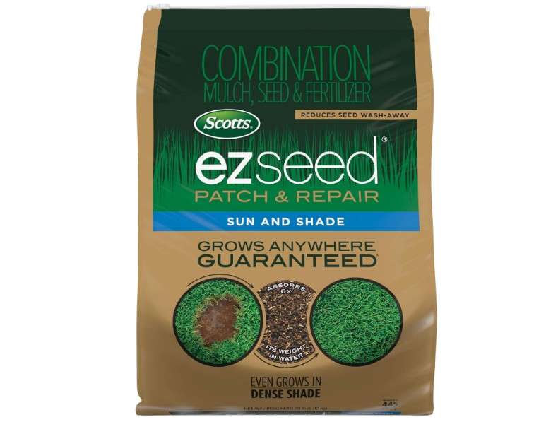 Scotts EZ Seed Patch & Repair for Sun and Shade Combination Mulch, Sun and Shade Grass Seed and Fertilizer for Bare Spots and Repair, Grows Anywhere, 20...