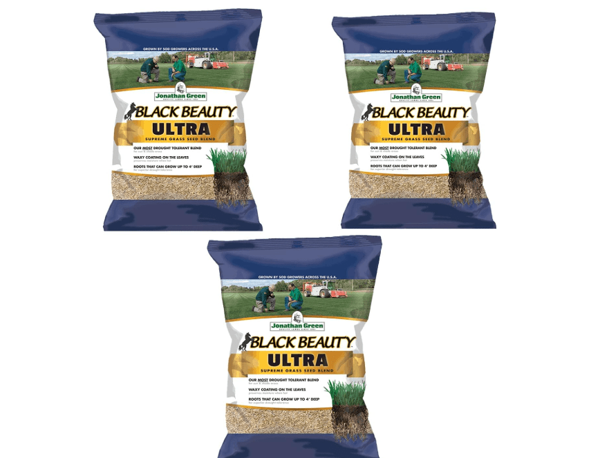 Jonathan Green 10323 Drought Tolerant Black Beauty Ultra Grass Seed Mix for Partial Shade Clay Soil Covers Up to 10,000 Square Feet, 25 Pounds