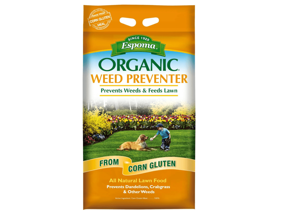 Espoma Organic Weed Preventer Plus Lawn Food from 100% Corn Gluten Meal. Helps Prevent Weed Seed Establishment and Provides Organic nitrogen That Keeps
