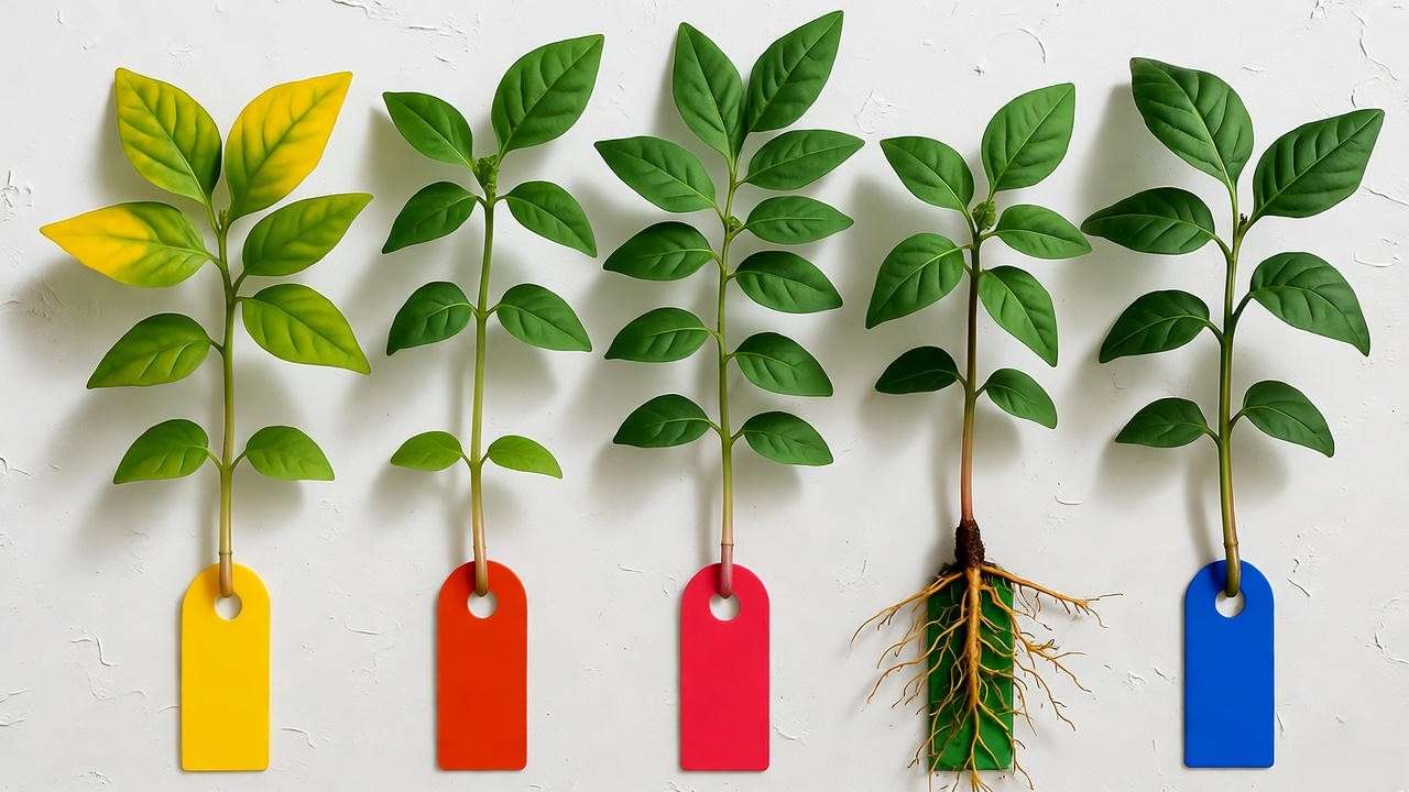 Common curry plant seedling problems: yellowing, leggy, mildew, rot, healthy