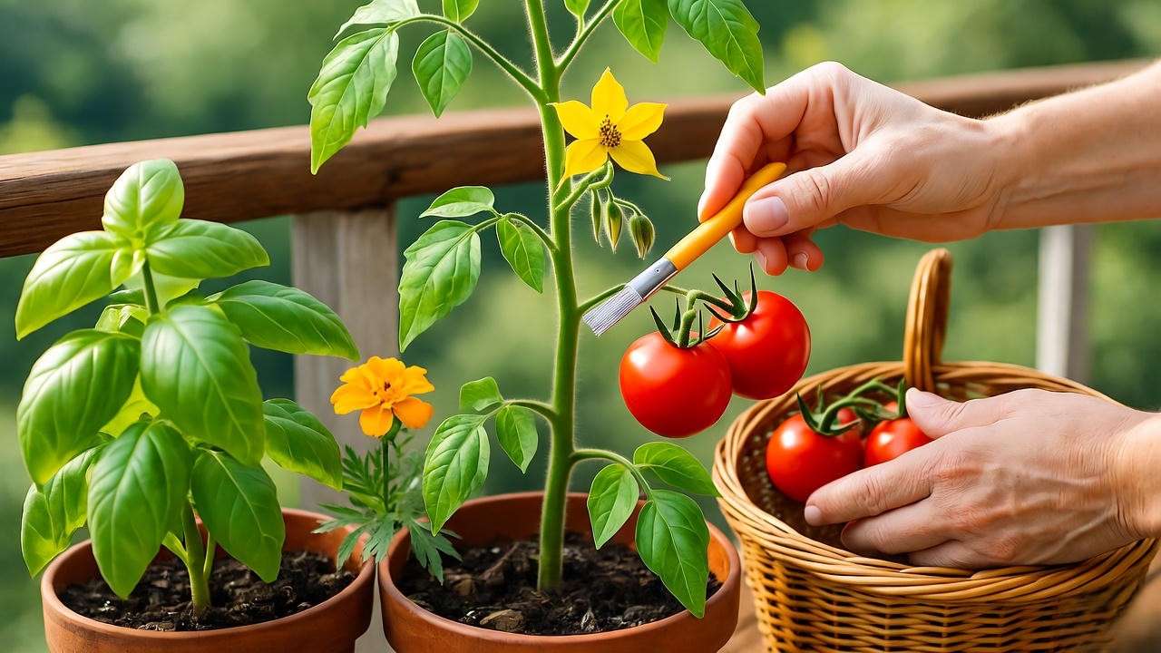 Pruning, pollinating, and harvesting tips for bountiful patio tomato plants.