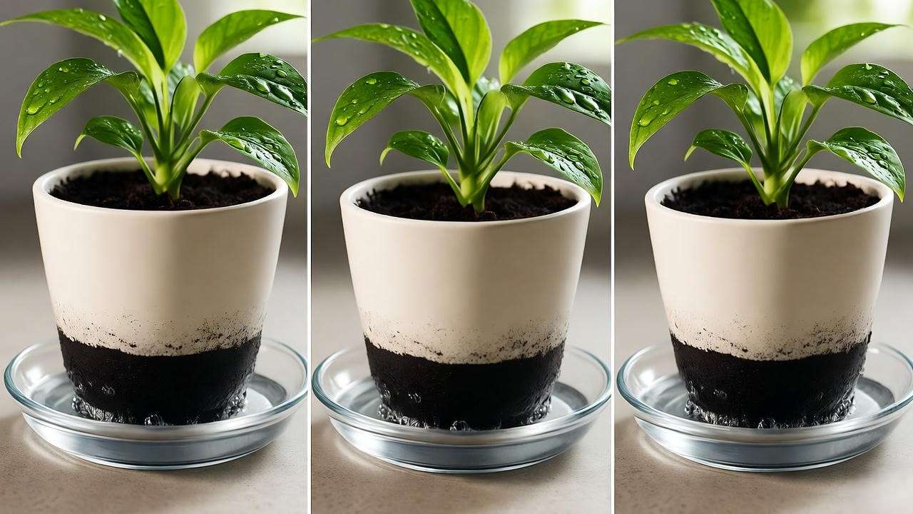 Bottom watering method for confetti plant to prevent root rot