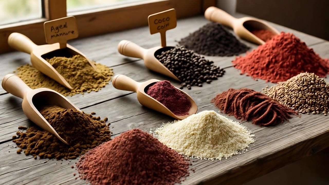 Organic soil mix ingredients for growing acorn squash plants