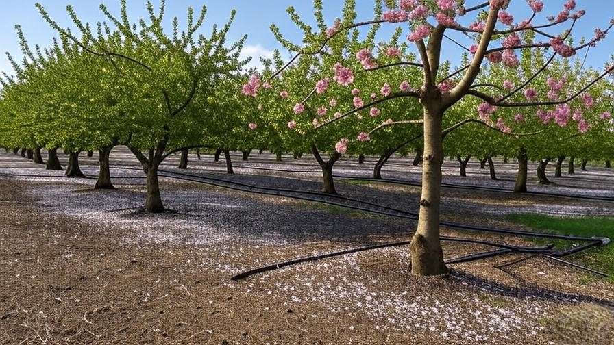 Drought-tolerant cherry tree varieties in orchard." 