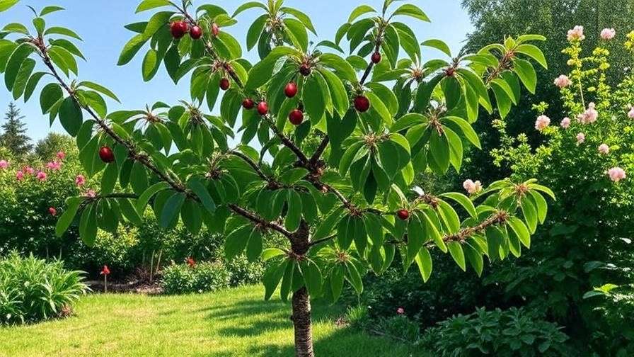 Healthy cherry tree showing avoided heat protection mistakes".
