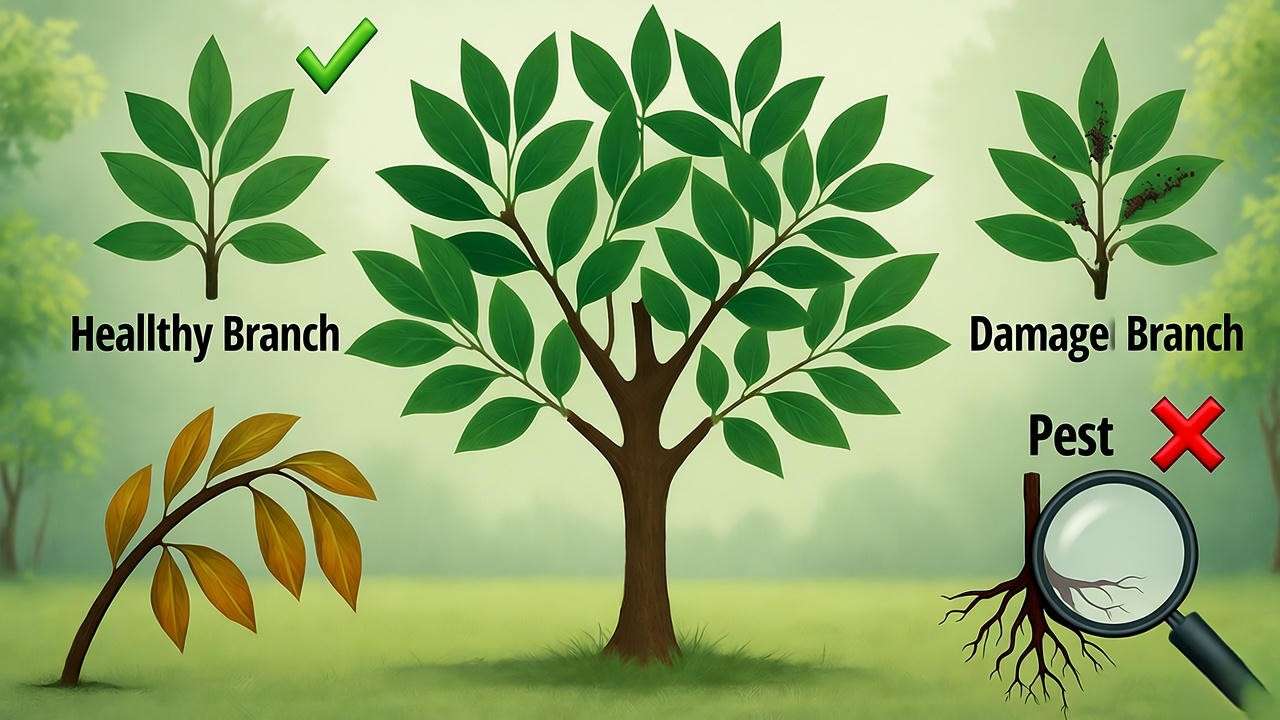 Infographic of Devadaru tree health issues and solutions"