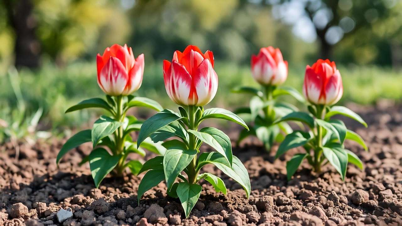 Garden bed with newly planted Hot Lips plants in well-draining soil."