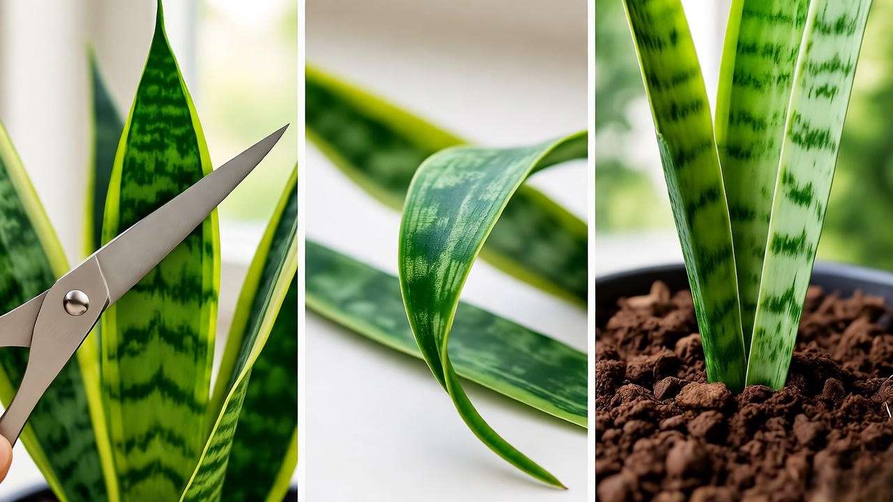 "Step-by-step snake plant leaf cutting propagation in soil with cactus mix".