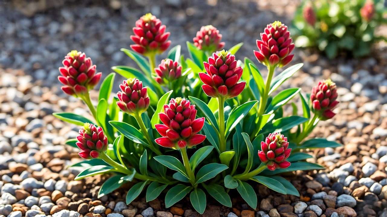 Texas Betony plant growing vigorously in a well-drained, sunny rock garden environment.