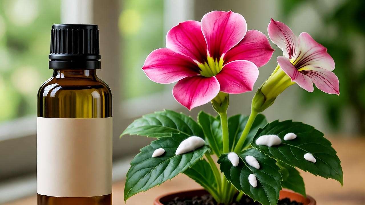Calandiva plant with mealybug infestation and neem oil treatment"