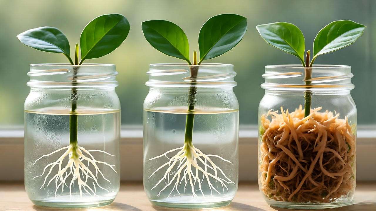 Bubble gum plant cuttings rooting successfully in water and sphagnum moss