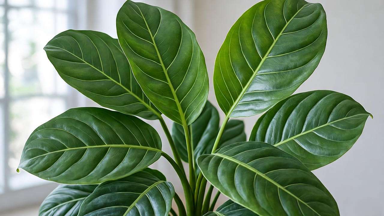 "Close-up of a Fabian Aralia plant with healthy leaves after pruning".