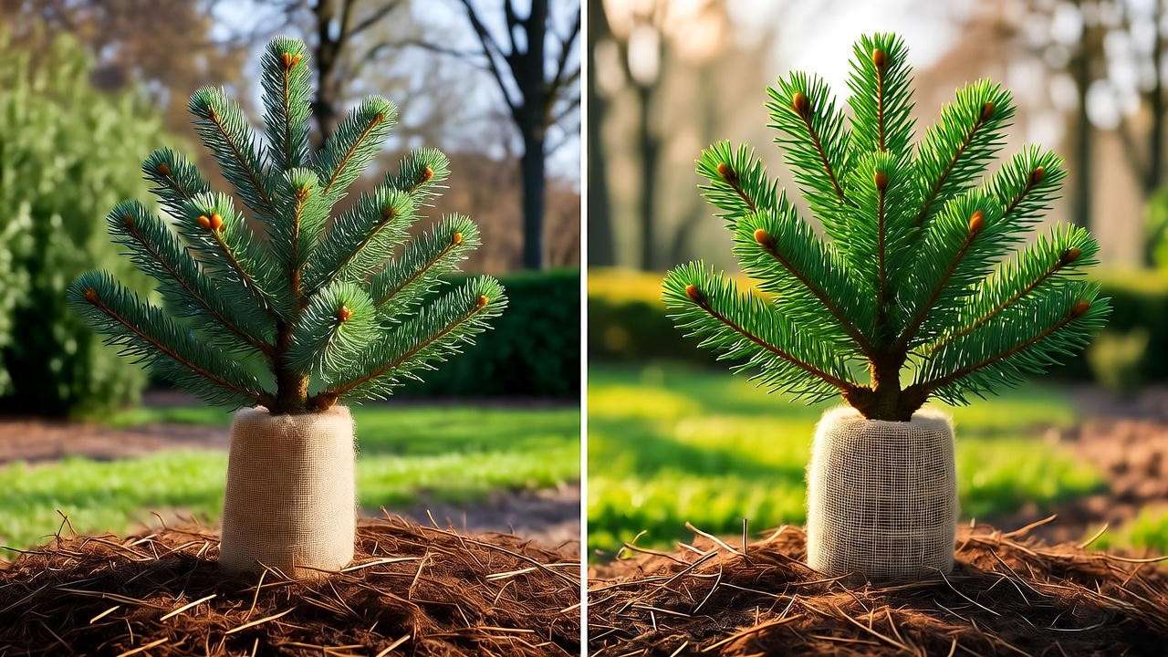 Devadaru tree seasonal care from winter to spring"