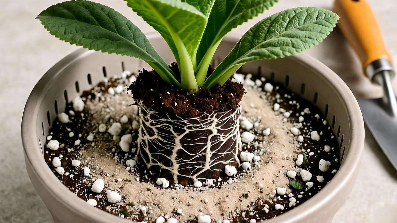 Furfuracea plant repotted with drainage pot and soil mix.