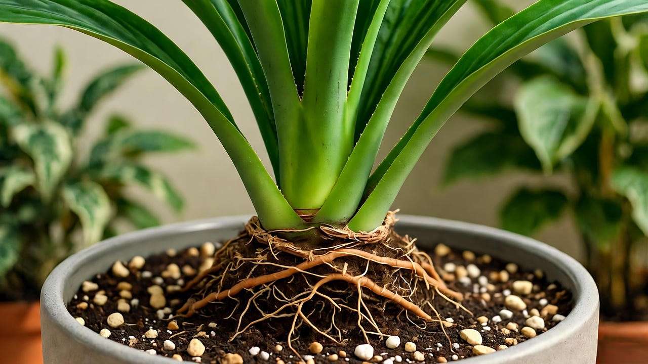 Maki Podocarpus plant thriving in well-draining soil with perlite and sand in a modern pot."