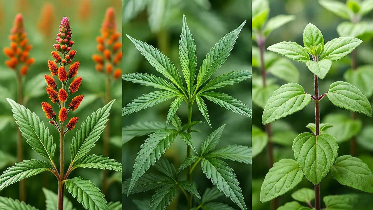 marihuanilla plant vs cannabis marjoram comparison leaves flowers