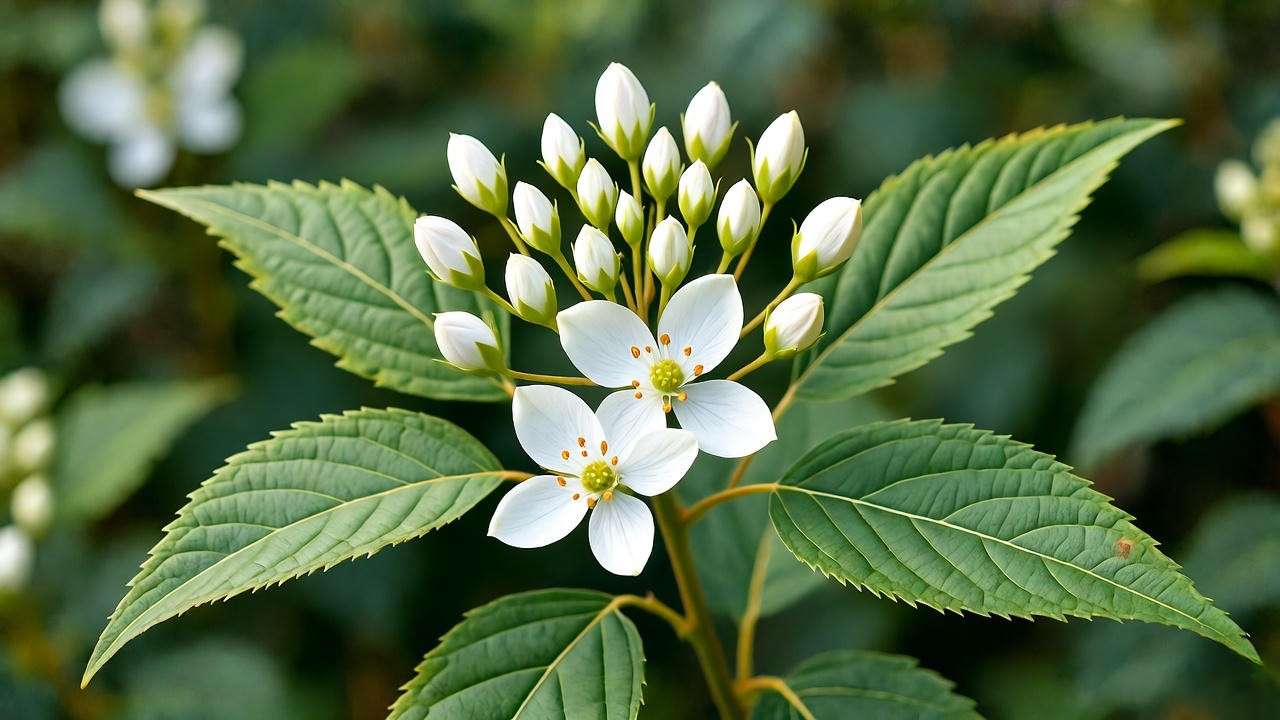 "close-up of honey berry plant blossoms in bloom"