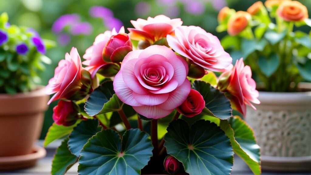 begonia pink plant