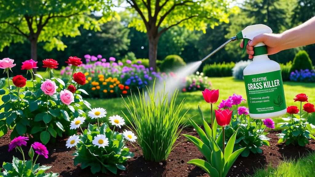 best grass killer for flower beds