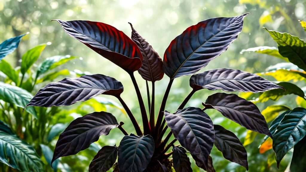 black leaf plant