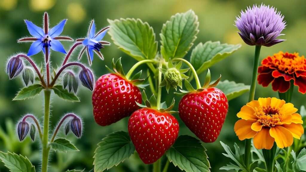 companion plants with strawberries