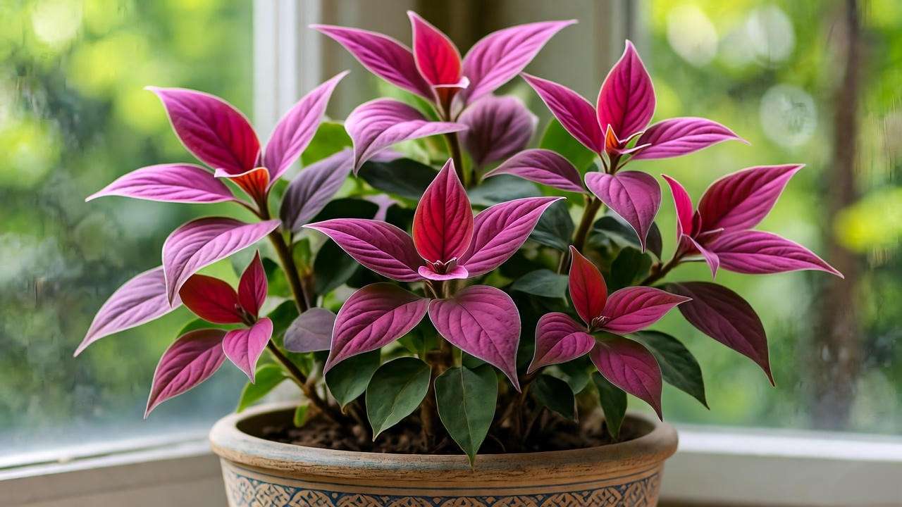 Healthy Dragon’s Tongue plant with bushy leaves after pruning in a humid indoor setting."