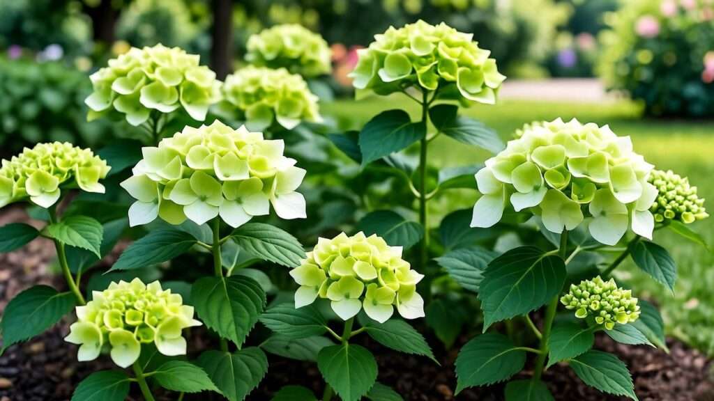 green hydrangea plants