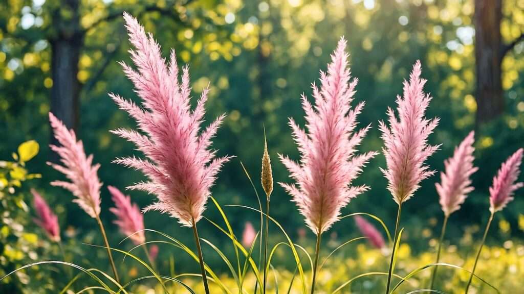 pink pampas grass plants