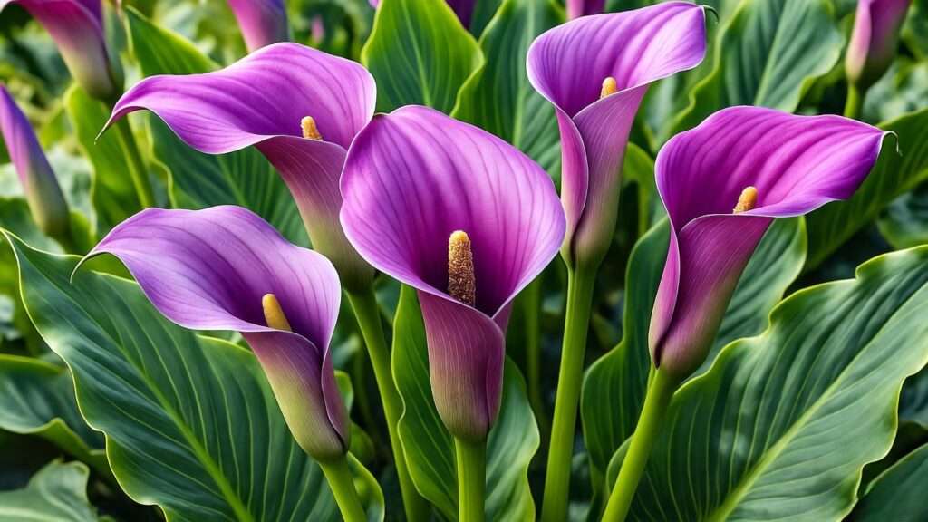 purple calla lily plant