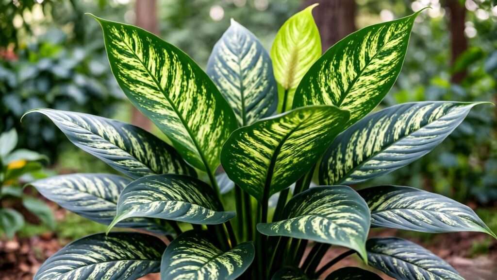 variegated peace lily plant