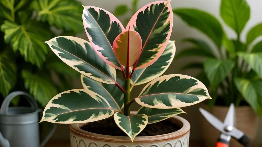 variegated rubber plant