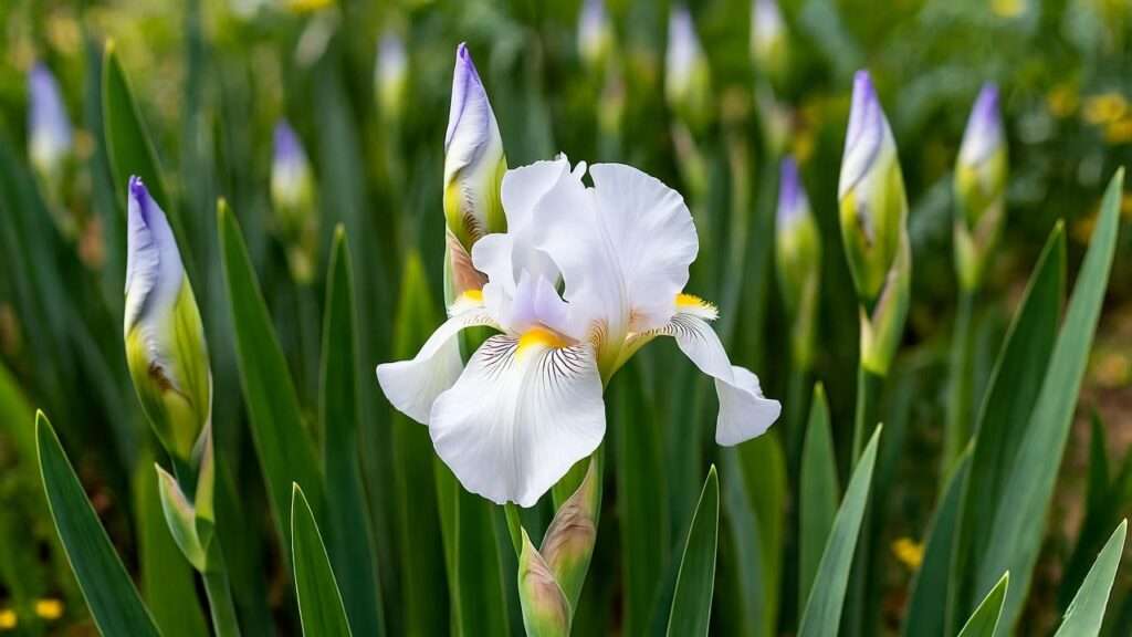 white iris plant