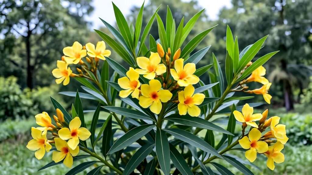 yellow oleander plant