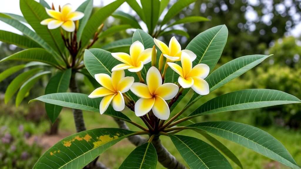 yellow plumeria plant