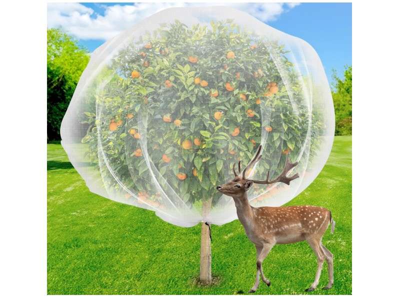6.9x8.5ft Fruits Tree Netting,Ultra-Fine Mesh Garden Insect Tree Cover with Drawstring Transparent Bird Plant Barrier Flower Fruits Mesh Screen for...