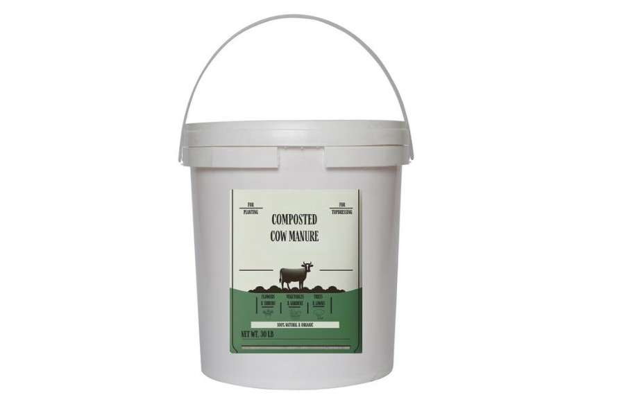 Organic Composted Cow Manure – 30 lb Pail – Soil Amendment for Gardens, Lawns, and Plants – Natural Fertilizer for Healthier Growth
