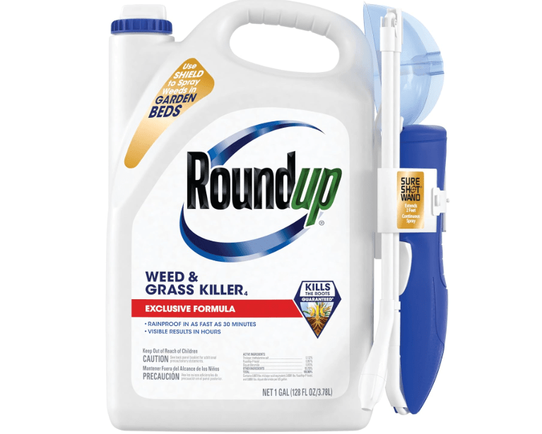 Roundup Weed & Grass Killer₄ with Sure Shot Wand, Use in and Around Flower Beds, Trees, and Driveways,