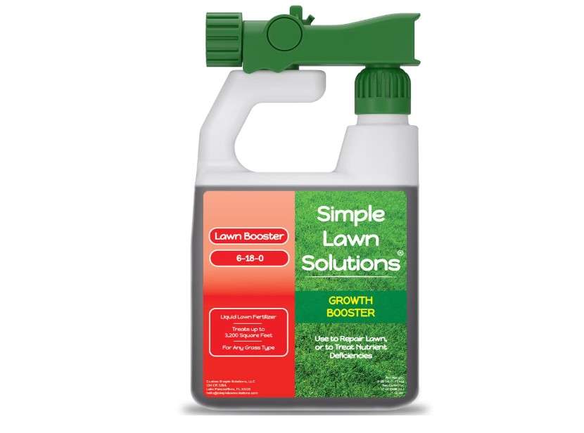 Extreme Grass Growth Lawn Booster- Liquid Spray Concentrated Starter Fertilizer with Humic Acid- Any Grass Type- Simple Lawn Solutions (32 oz. w/Sprayer)
