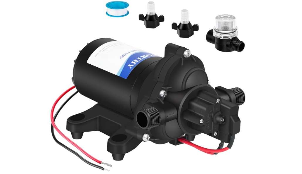 ECO-WORTHY RV Fresh Water Pump 12V DC 3.5GPM 45PSI with Pressure Switch, 12Volt Self Priming Water Pressure Diaphragm Pump On demand for RV Yacht Camper...