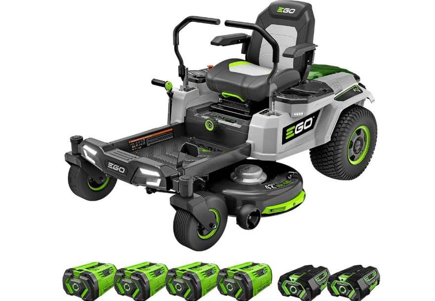 
EGO ZT4204L 56-Volt 42-Inch Z6 Zero Turn Riding Mower with Peak Power Technology, (4) 10.0Ah Battery, 1600W Charger Included Plus Extra (2) BA2800T 5.0Ah...