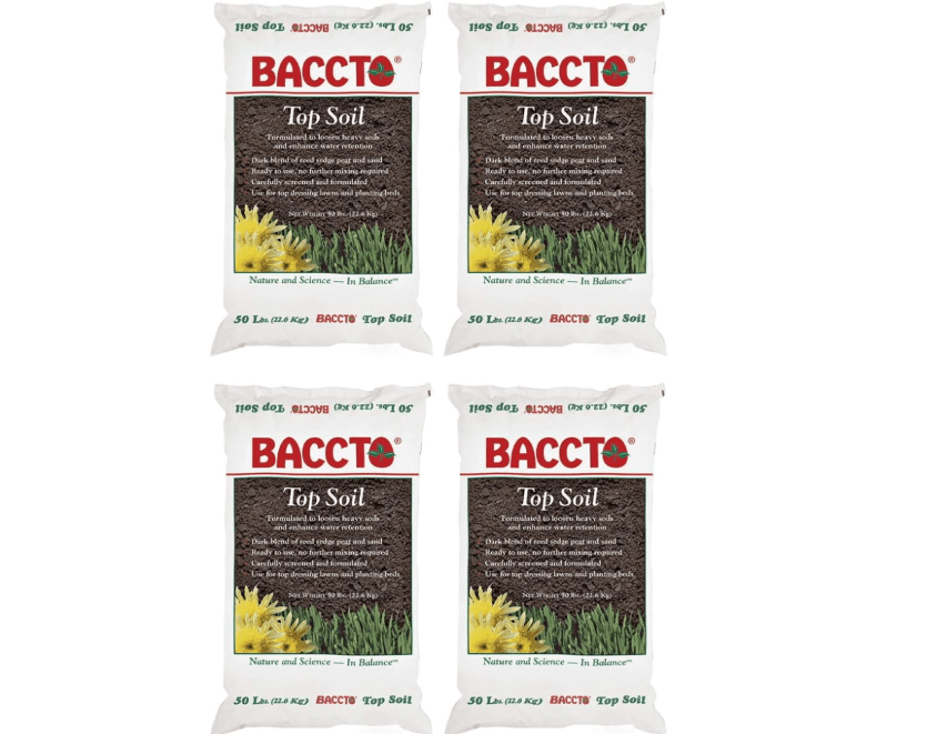 Michigan Peat 50 Pound Baccto Top Soil for Lawns, Gardens, and Raised Planting Beds with Reed Sedge, Peat, and Sand