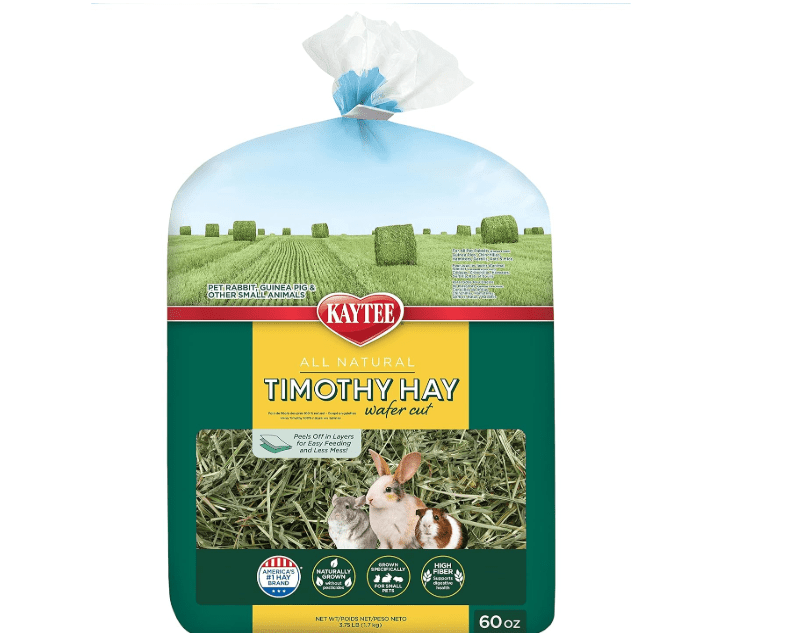 Kaytee Wafer Cut All Natural Timothy Hay for Pet Guinea Pigs, Rabbits & Other Small Animals, 60 Ounce