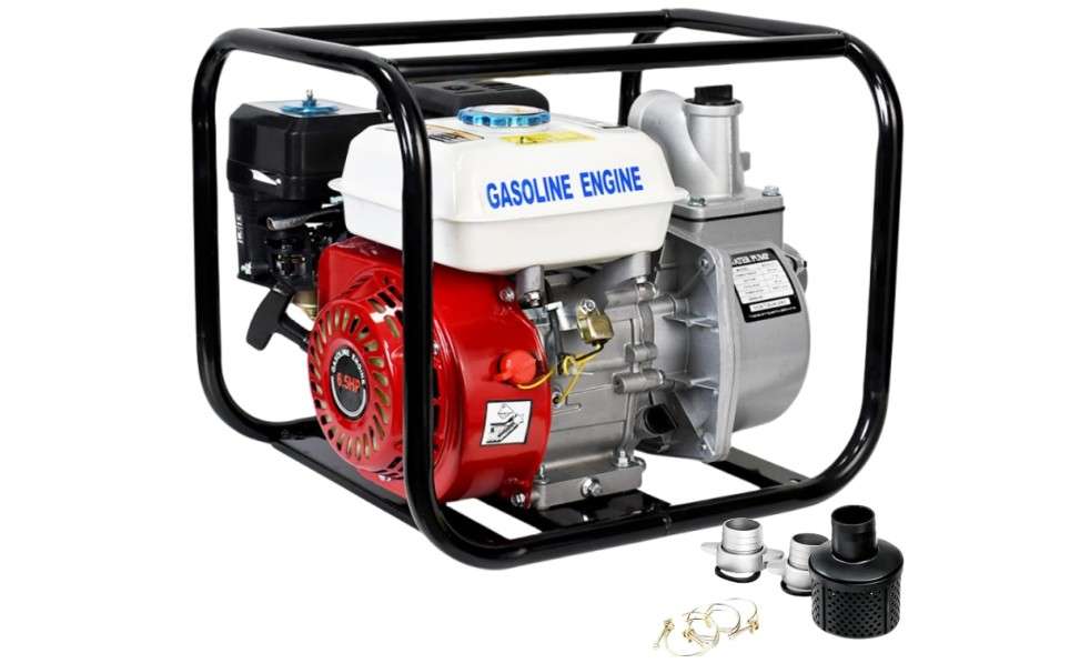 DC HOUSE 2" 6.5 HP 4-Stroke Gas Powered Semi-Trash Water Pump, 212cc 4-Cycle 158GPM High Flow Rate 26.2FT Suction 105FT Lift, High-Pressure Gasoline...
